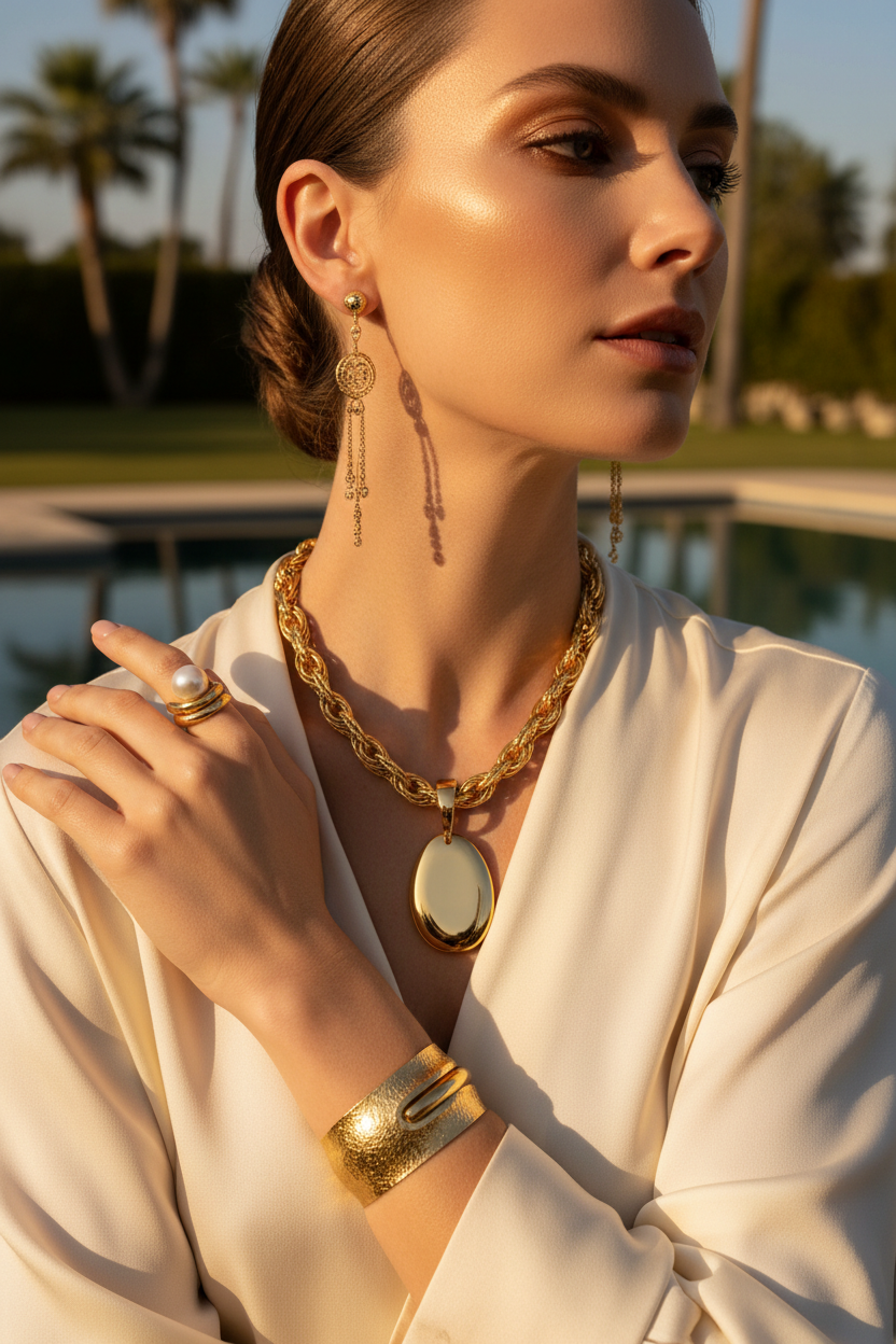 Gold Jewelry Set Lifestyle