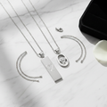 White Gold Couples Necklace Set